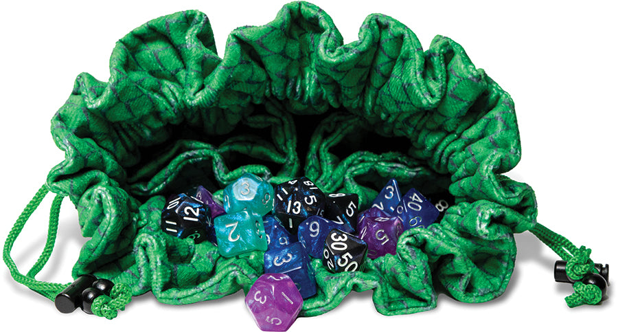DO NOT USE - Fanroll Dragon Storm Velvet Compartment Dice Bag: Green Dragon Scales | Odin's Place