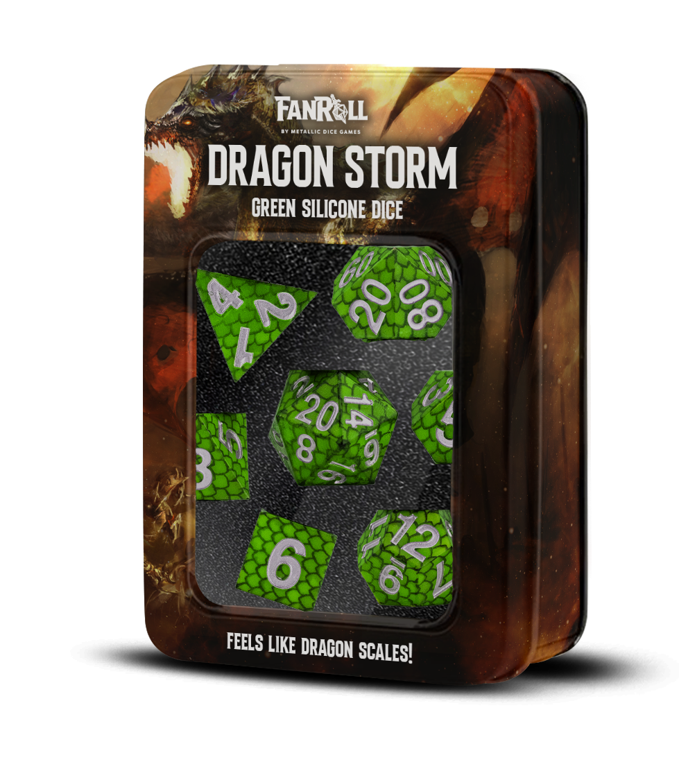 Fanroll Dragon Storm Silicon Dice Set: Green Dragon Scales | Odin's Place