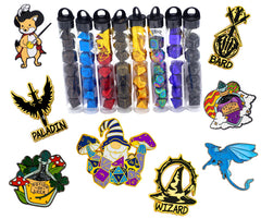 HYMGHO - Mystery Pack of One 10mm mini dice set and 1 enamel pin | Odin's Place