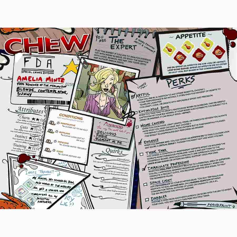 Chew: The Role Playing Game: Character Menus | Odin's Place