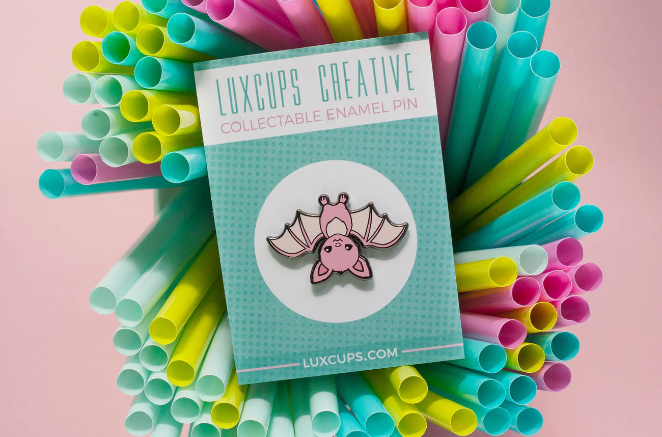 Pink Bat Enamel Pin | Odin's Place