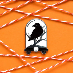 Raven Cloche Enamel Pin | Odin's Place