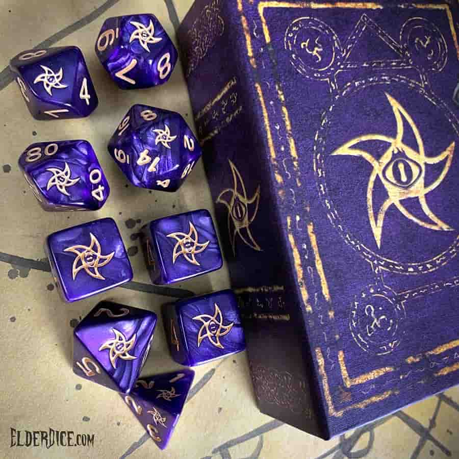 Elder Dice Astral Elder Sign Poly 7 Mystic Purple | Odin's Place