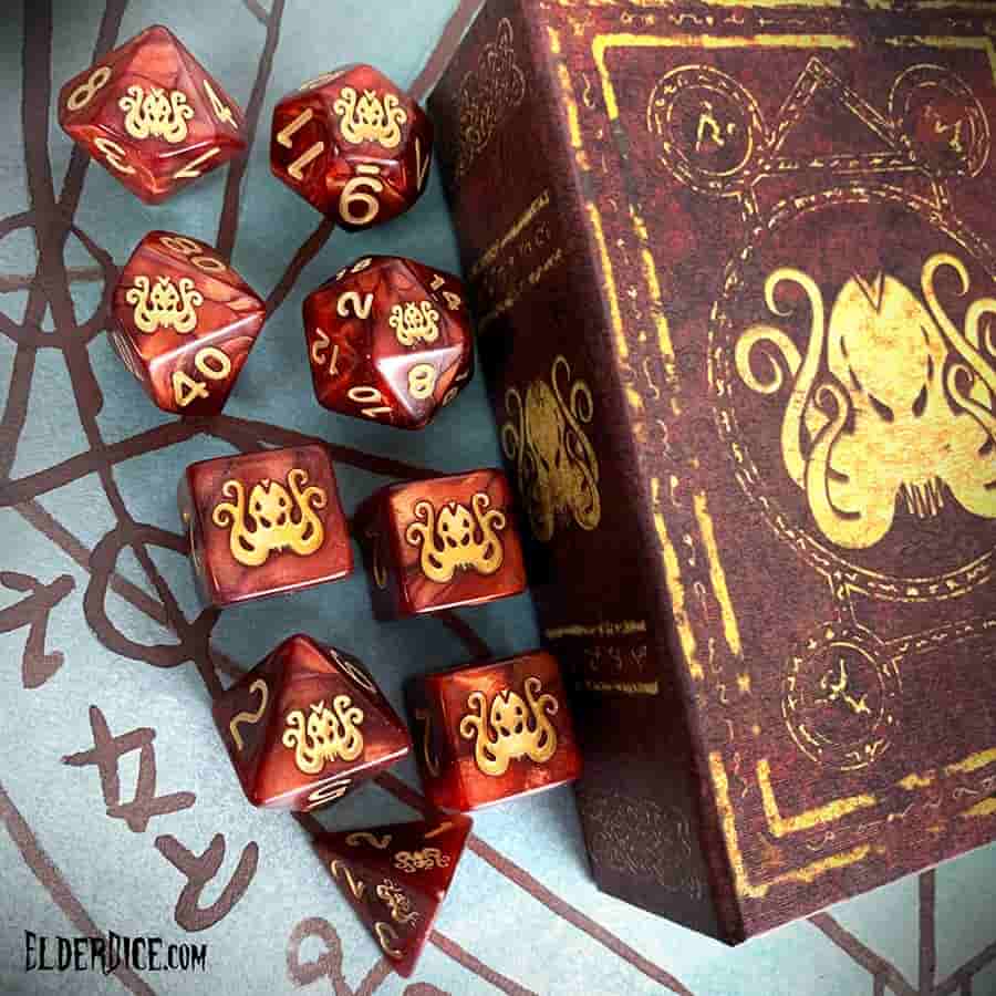Elder Dice: Brand of Cthulhu Poly 7 Red | Odin's Place