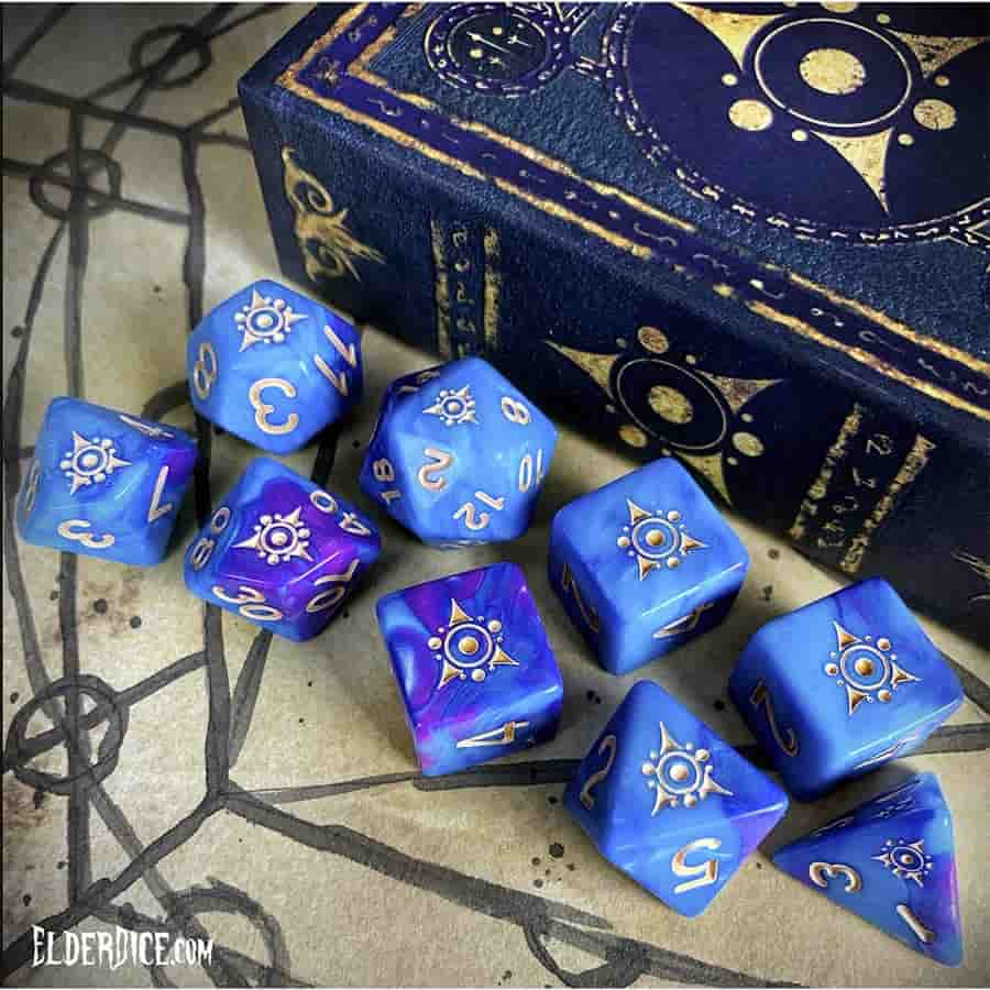 Elder Dice: Sigil of the Dreamlands Poly 7 Set Kadathian Ice Raw | Odin's Place