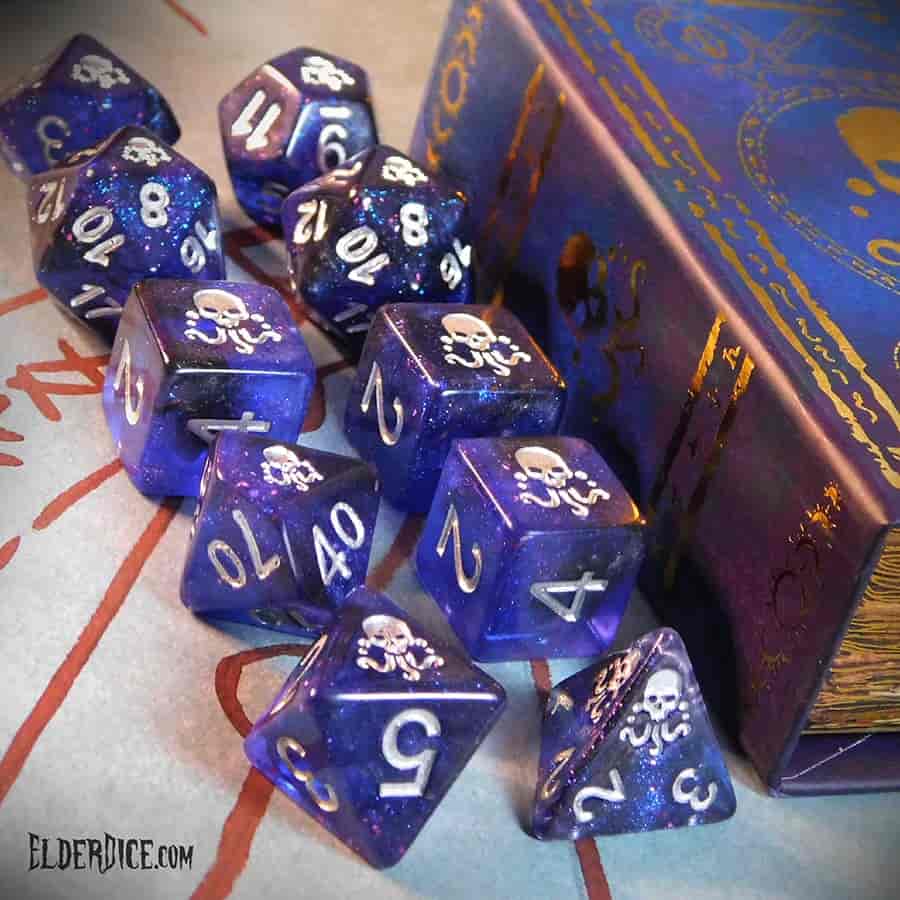 Elder Dice: Yog-Sothoth Poly 7 Set Glass and Wax | Odin's Place