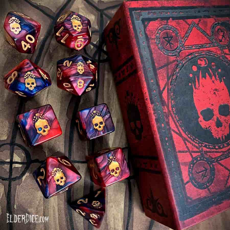 Elder Dice: Mark of the Necronomicon Poly 7 Set Blood and Magick | Odin's Place