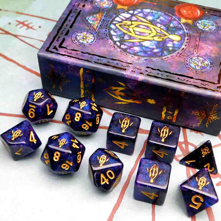 Elder Dice: Seer's Eye Poly 10 Set Glass and Wax | Odin's Place