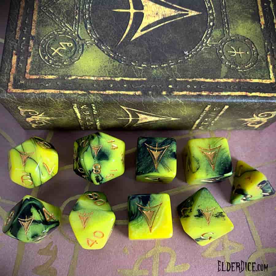 Elder Dice: Yellow Sign Poly 9 Set | Odin's Place