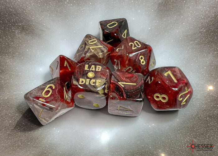 Chessex Lab Dice 8 Borealis Cosmos/gold Polyhedral 7-Dice Set (with bonus die) | Odin's Place