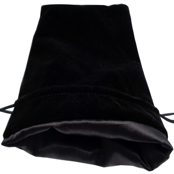 FanRoll Large Black Velvet Dice Bag with Black Satin Lining | Odin's Place