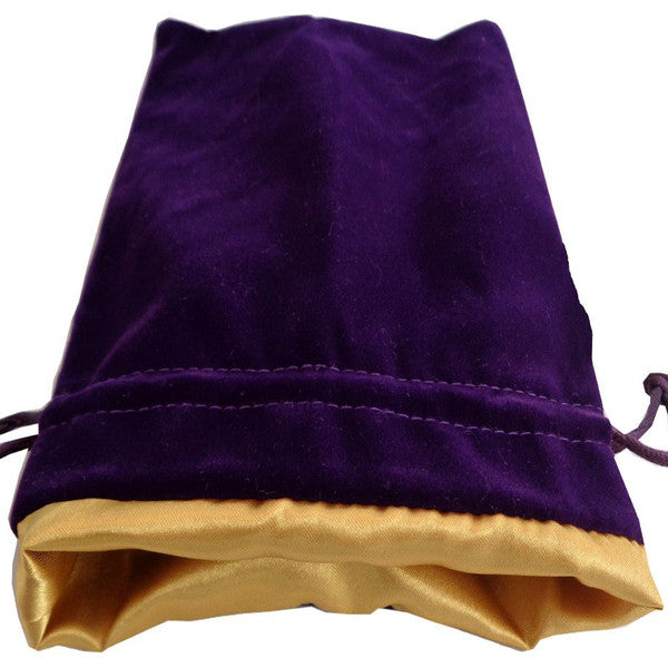 FanRoll Large Dice Purple Velvet Dice Bag with Gold Satin Lining | Odin's Place