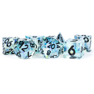 Fanroll Poly 7 Sharp Edge Dice Set: Captured Frost | Odin's Place