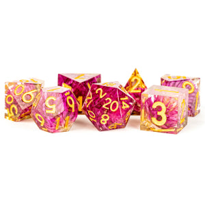 Fanroll Poly 7 Sharp Edge Dice Set: Thousand Day Red | Odin's Place