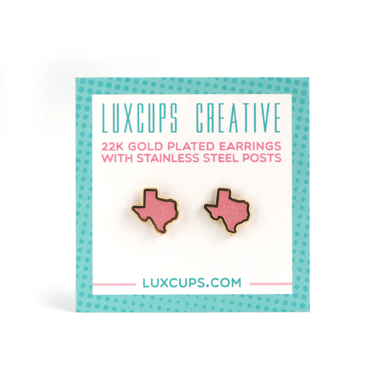 Texas Glitter Pink Earrings | Odin's Place