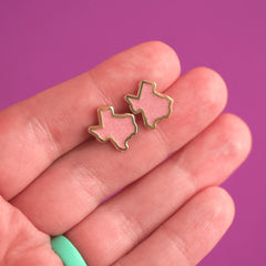Texas Glitter Pink Earrings | Odin's Place