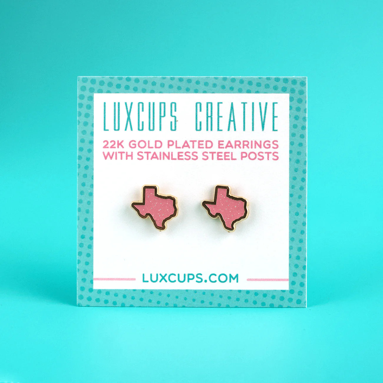 Texas Glitter Pink Earrings | Odin's Place