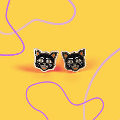 Black Cat Earrings | Odin's Place
