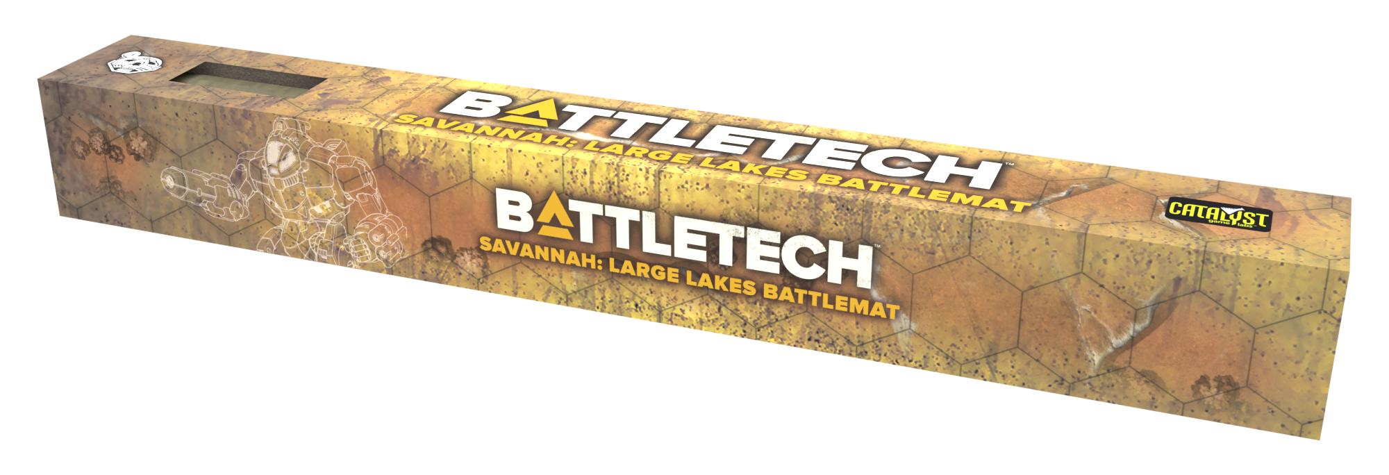 Battletech: Battle Mat - Savannah Large Lakes/Box Canyon | Odin's Place