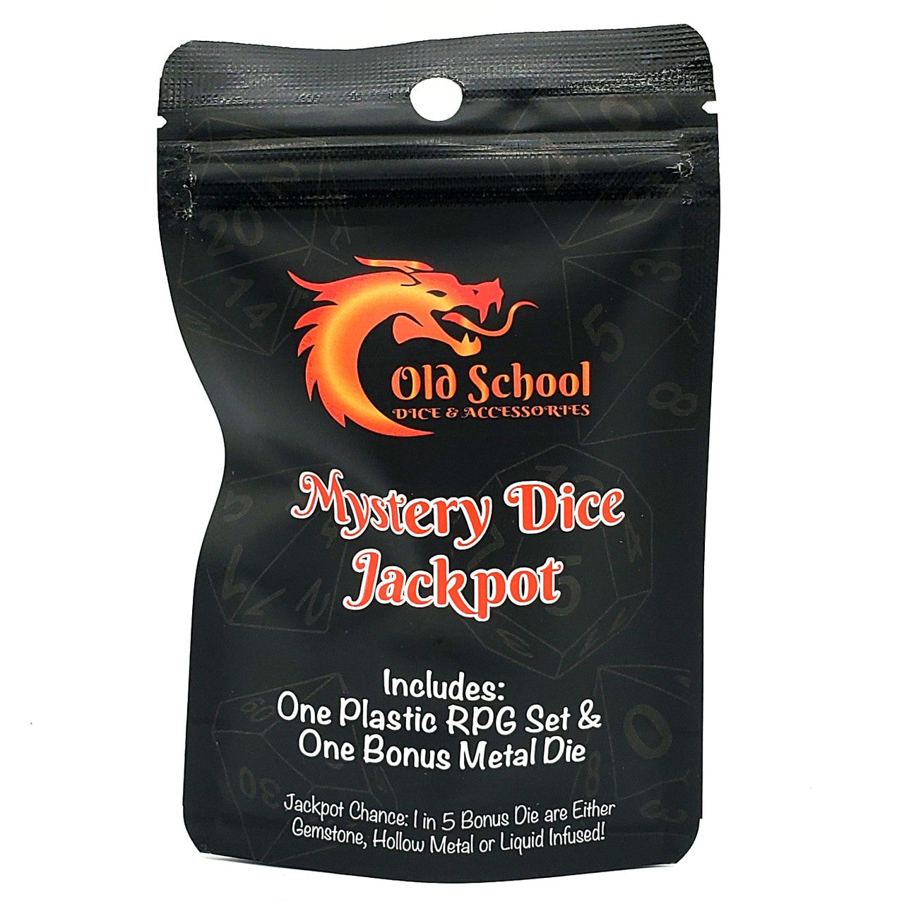 Old School Dice: Mystery Dice Jackpot: 7-Piece Acrylic Set w/ Bonus Metal Die | Odin's Place