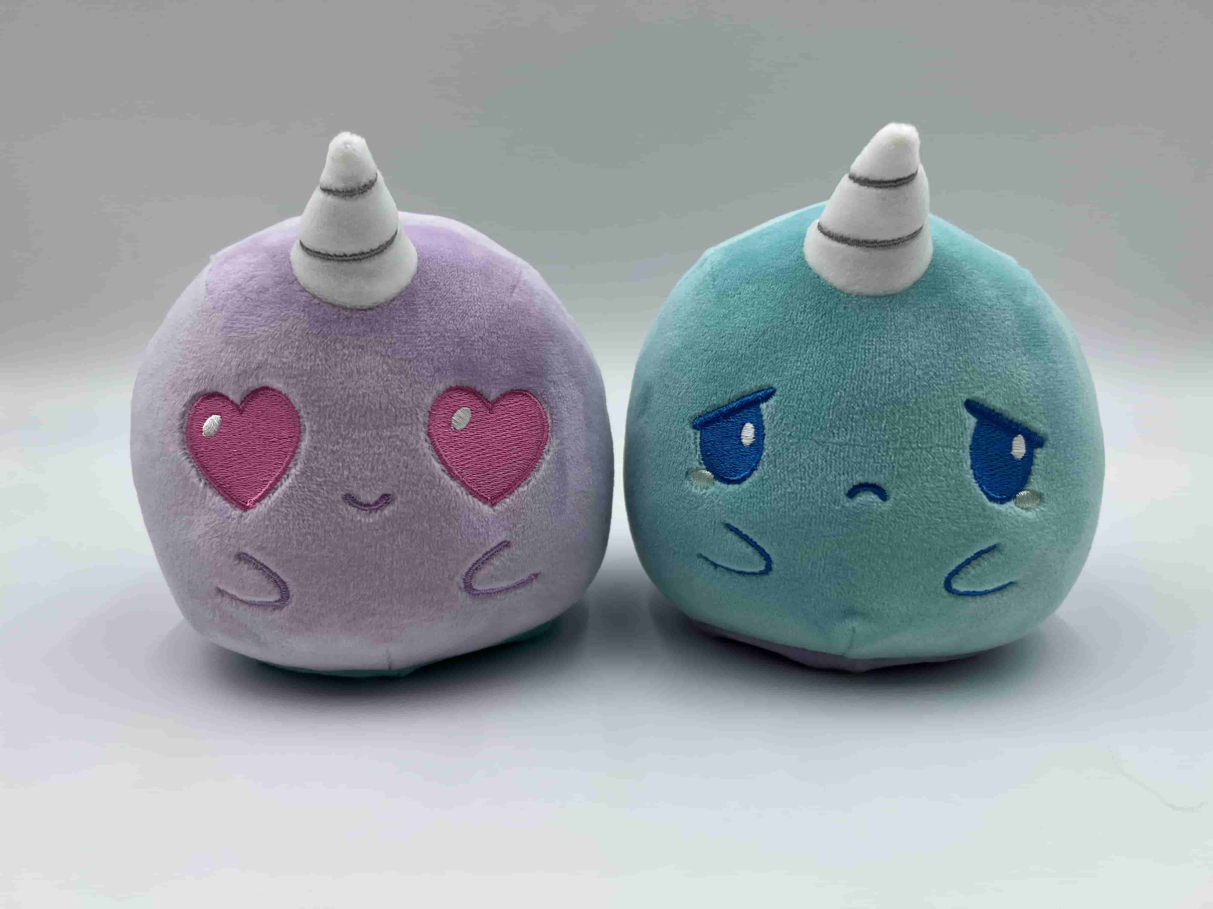Plushiverse Reversible Plush: 4 inch Narwhal Love and Sad | Odin's Place