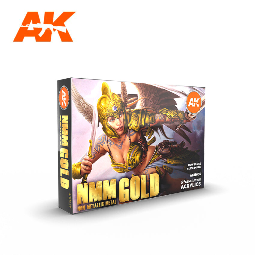 AK Interactive Non Metallic Metal Gold Paint Set | Odin's Place