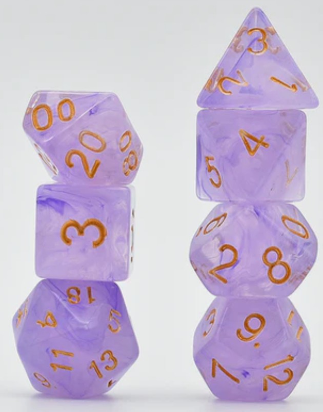 Foam Brain Purple Silk Translucent Poly 7 Dice Set | Odin's Place