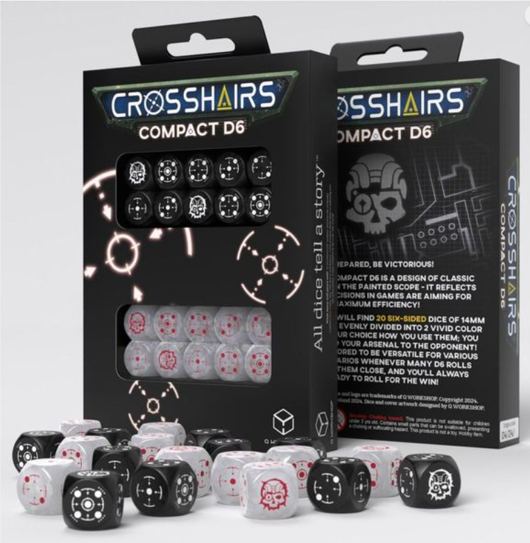 Q Workshop Fortress Compact D6 Set Black and Pearl | Odin's Place