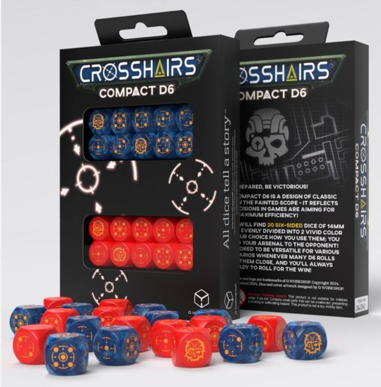 Q Workshop Fortress Compact D6 Set Cobalt and Red | Odin's Place