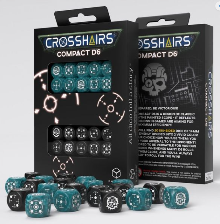 Q Workshop Fortress Compact D6 Set Black and Stormy | Odin's Place