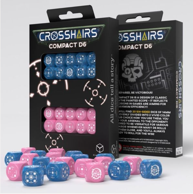 Q Workshop Fortress Compact D6 Set Blue and Pink | Odin's Place