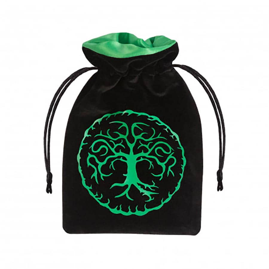 Forest Black Green Velour Dice Bag | Odin's Place