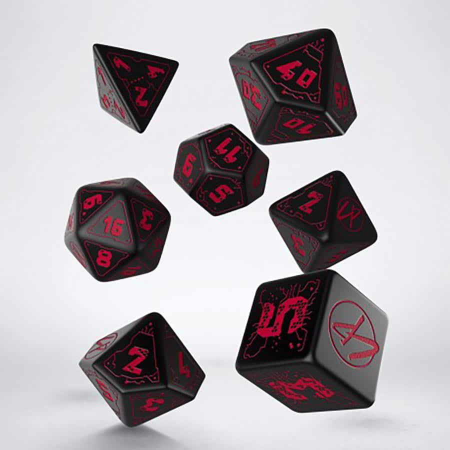 Q Workshop Cyberpunk Essential Dice Set Red | Odin's Place