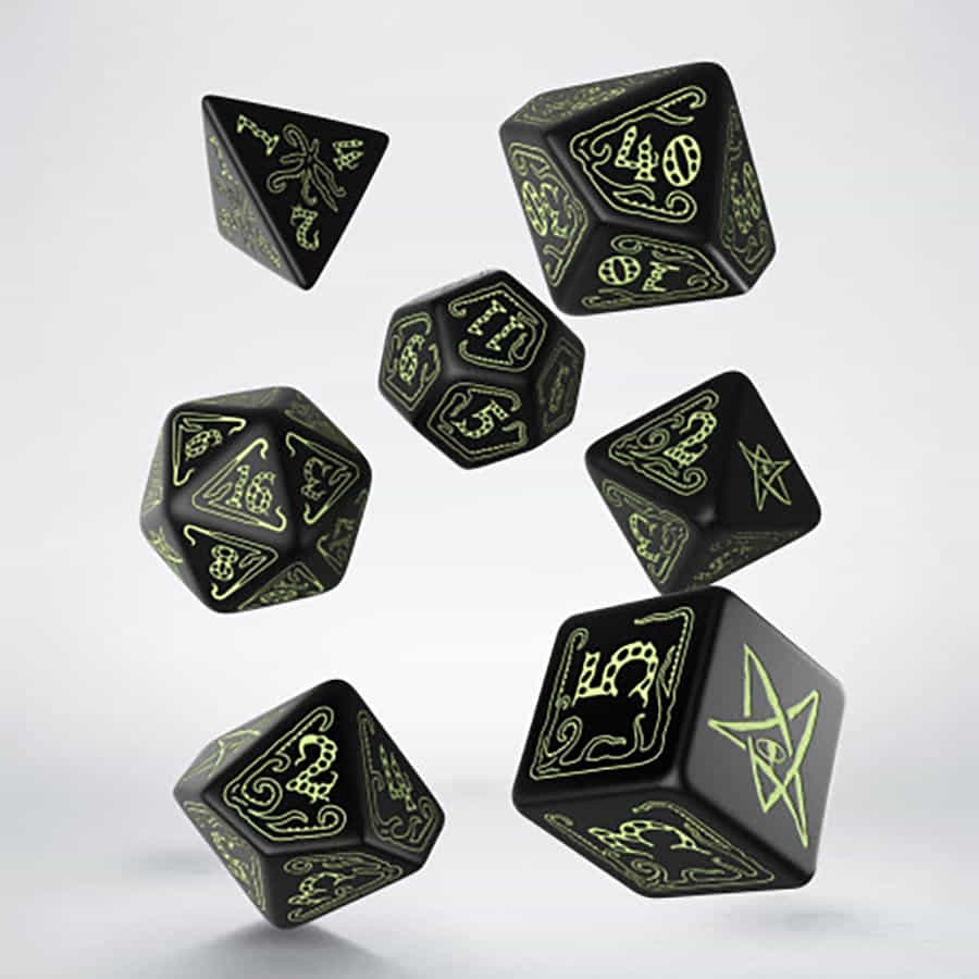 Q Workshop Call of Cthulhu Black and Green Dice Set | Odin's Place