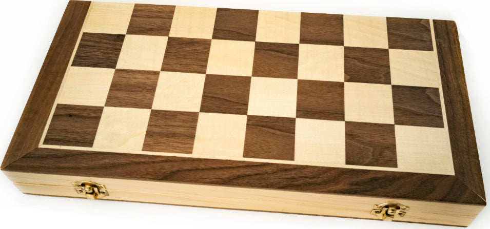 Wooden Chess/Checkers/Backgammon Set (40 CM) with Folding Board | Odin's Place