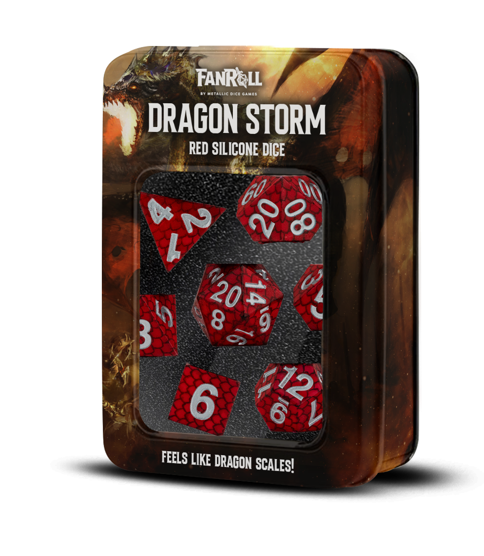 Fanroll Dragon Storm Silicon Dice Set: Red Dragon Scales | Odin's Place