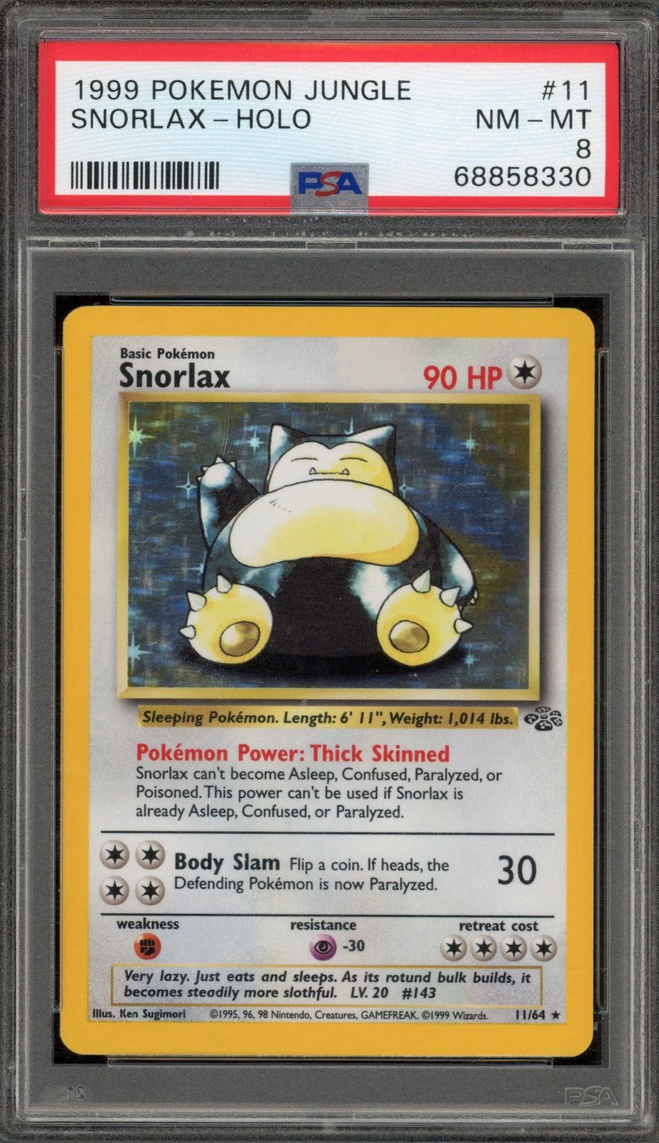 Snorlax (8) Jungle Unlimited PSA 8 | Odin's Place