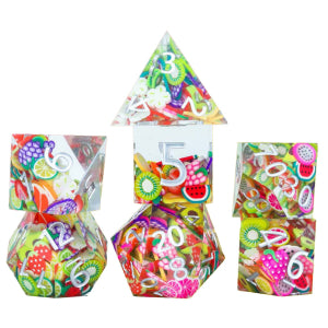 Sirius Dice Sharp Edge Poly 7 Set: Sharp Fruits | Odin's Place