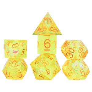 Sirius Dice Sharp Edge Poly 7 Set: Yellow Fairy | Odin's Place