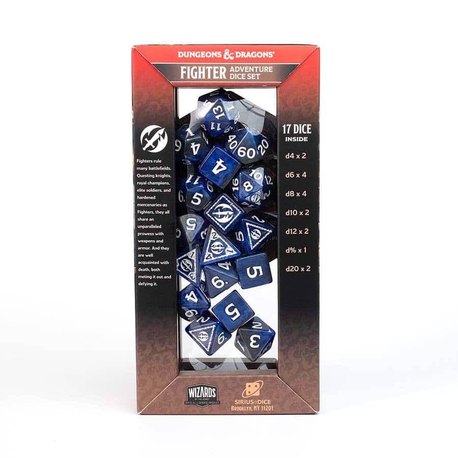 Dungeons & Dragons: Adventurer Dice: Fighter - Blue | Odin's Place