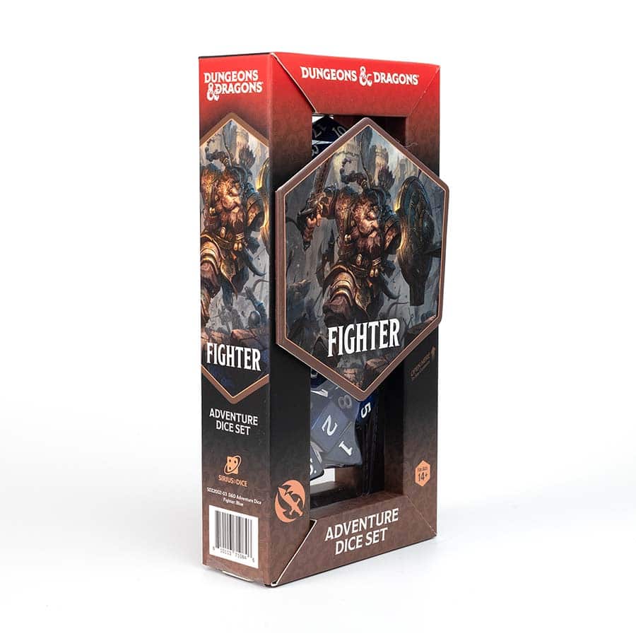 Dungeons & Dragons: Adventurer Dice: Fighter - Blue | Odin's Place