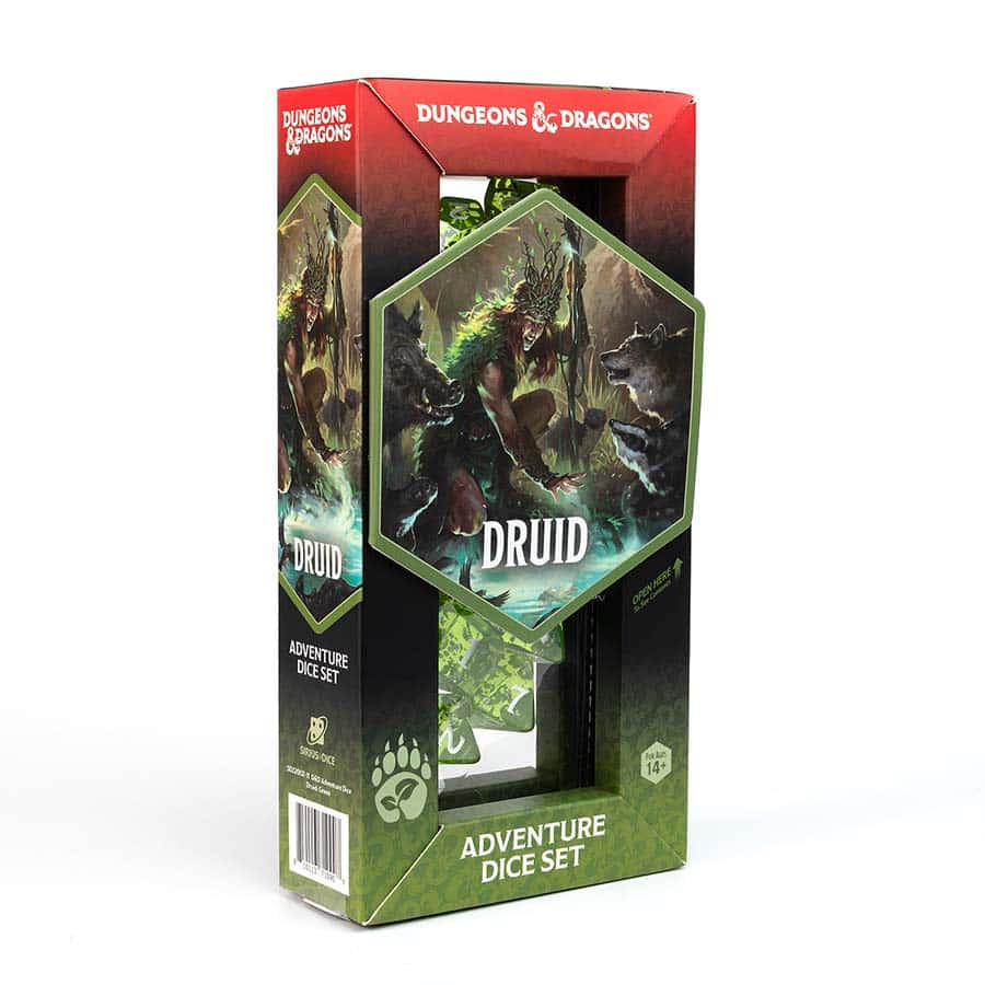 Dungeons & Dragons: Adventurer Dice: Druid - Green | Odin's Place