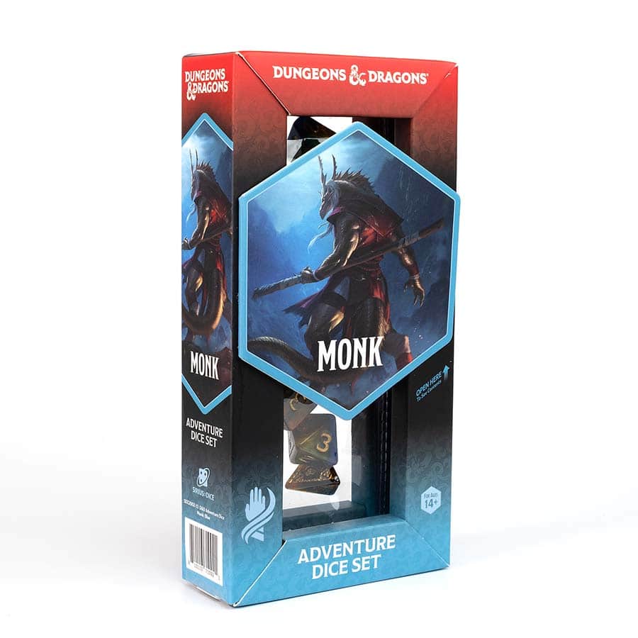 Dungeons & Dragons: Adventurer Dice: Monk - Blue & Gold | Odin's Place