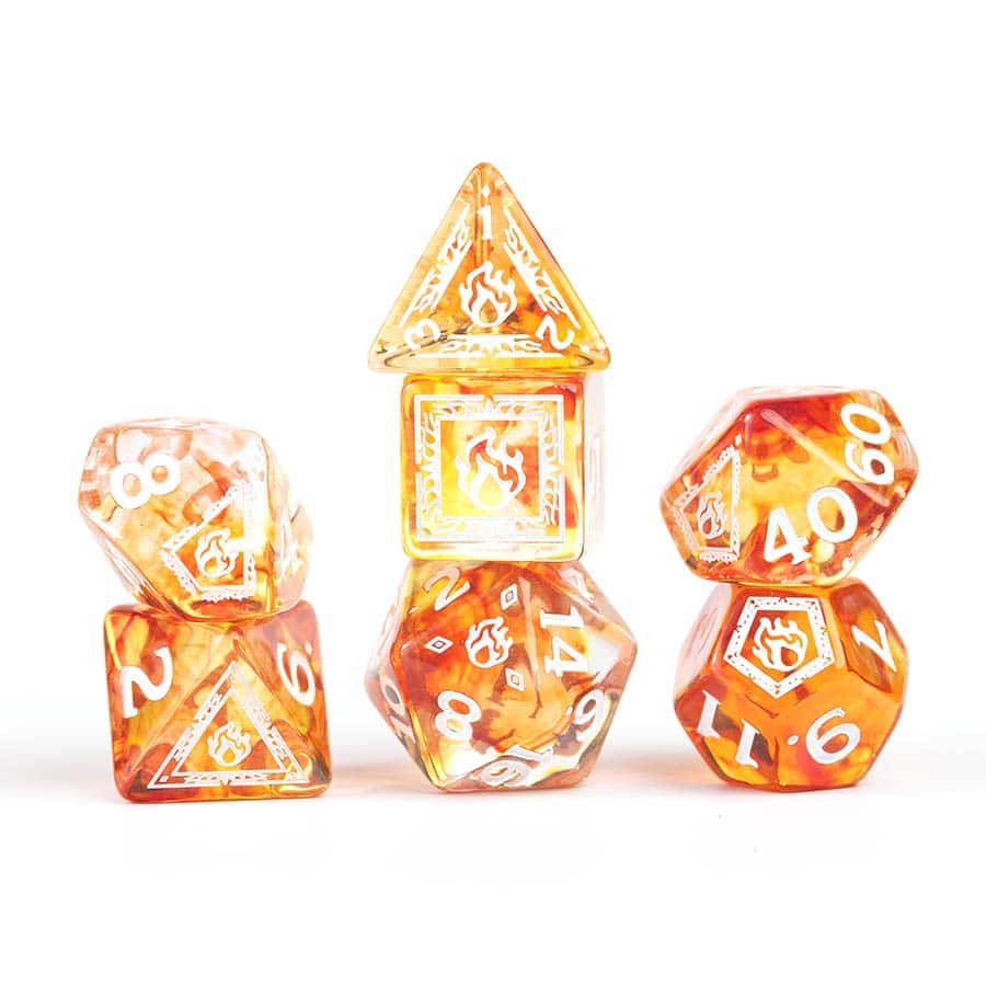 Dungeons & Dragons: Adventurer Dice: Sorcerer - Orange | Odin's Place