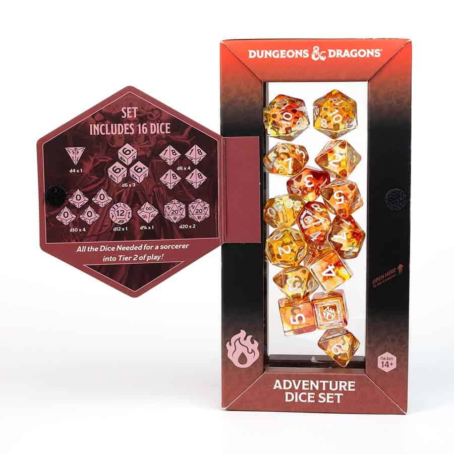 Dungeons & Dragons: Adventurer Dice: Sorcerer - Orange | Odin's Place