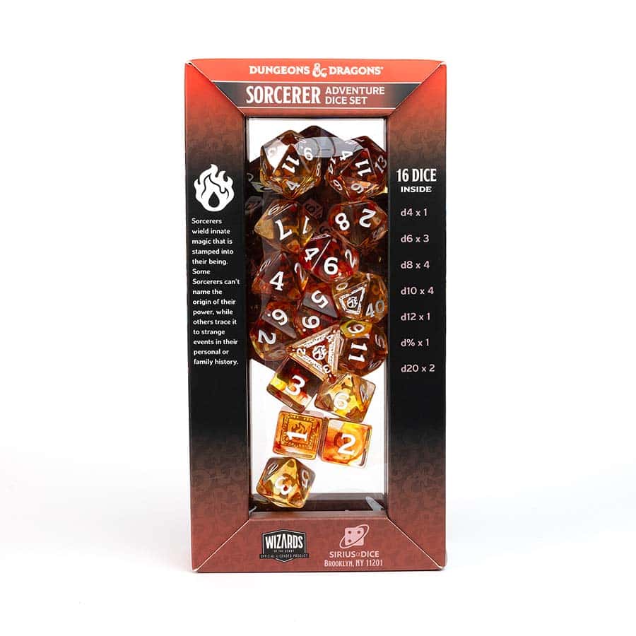 Dungeons & Dragons: Adventurer Dice: Sorcerer - Orange | Odin's Place