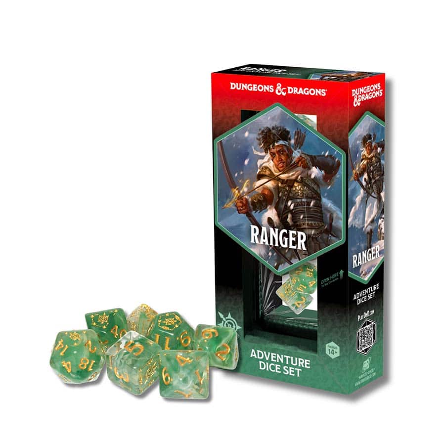 Dungeons & Dragons: Adventurer Dice: Ranger - White & Green | Odin's Place