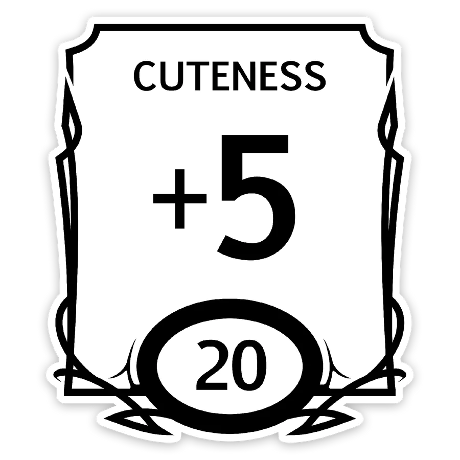 Forged Gaming: Stat Block Waterproof Die Cut Vinyl Sticker: Cuteness | Odin's Place