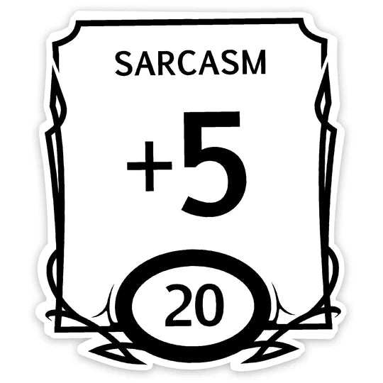 Forged Gaming: Stat Block Waterproof Die Cut Vinyl Sticker: Sarcasm | Odin's Place