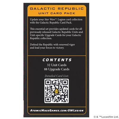 Star Wars: Legion - Galactic Republic Card Pack | Odin's Place